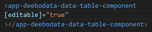 Angular data table template code