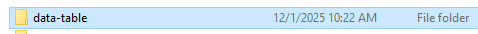 data table folder