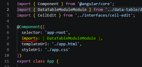 Import the DeeboData Angular DataGrid Module