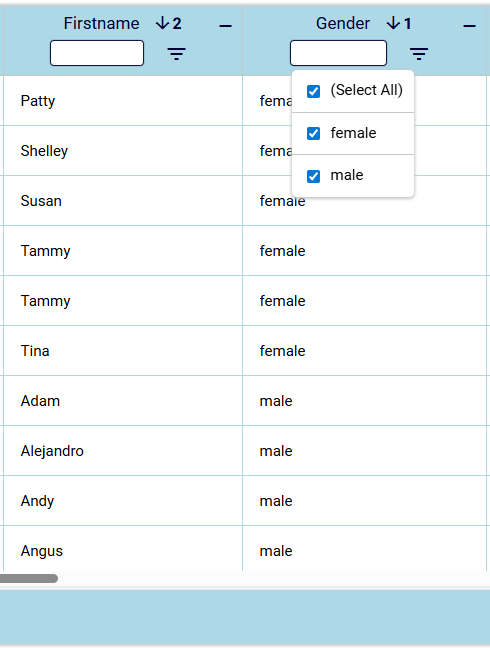 sort data on multiple columns
