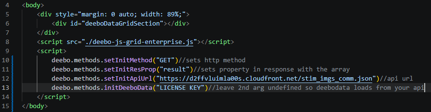 load the data from an api