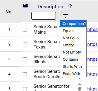 Filter by not equals, empty, contains & more